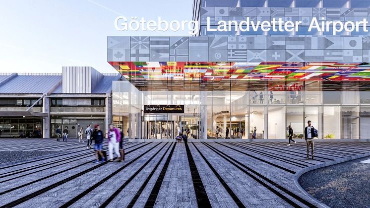 The future hotel at Göteborg Landvetter Airport, to be completed in late 2020/early 2021. Photo: Wingårdhs Arkitekter.