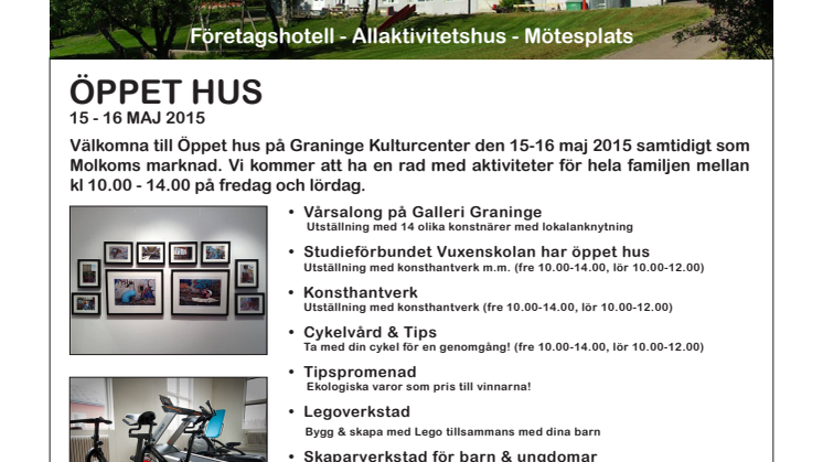 Öppet hus & Vårsalong på Graninge Kulturcenter 15-16 maj 2015