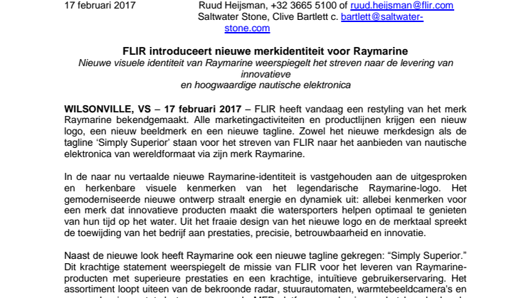 Raymarine: FLIR introduceert nieuwe merkidentiteit voor Raymarine