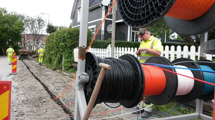 De senaste åren har Partilles fibernät byggts ut i snabb takt och täcker nu hela kommunen. Bild: Partille kommun