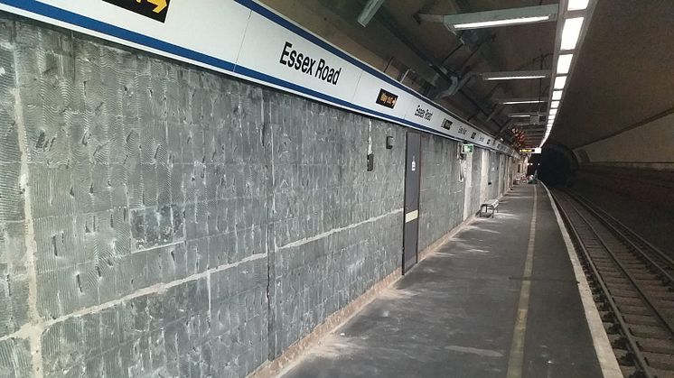 Essex Road station platform ready for its new tiles