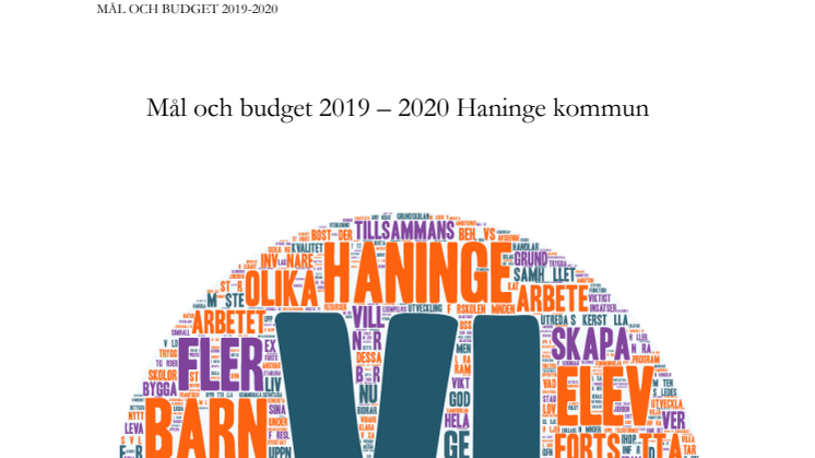 Mål och budget 2019 – 2020 Haninge kommun 