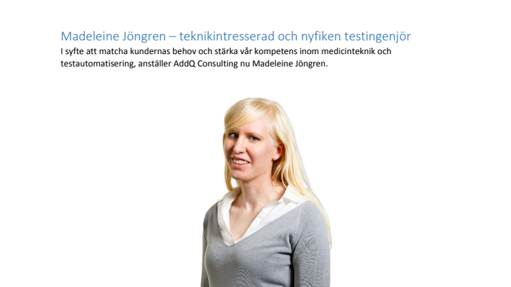 Madeleine Jöngren – teknikintresserad och nyfiken testingenjör