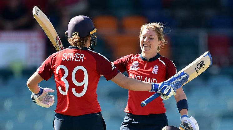 Nat Sciver and Heather Knight in action in February. Photo: Getty Images