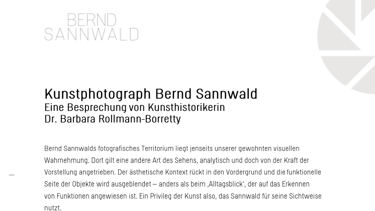 Besprechung der Werke von Bernd Sannwald durch Frau Dr. Rollmann-Borretty