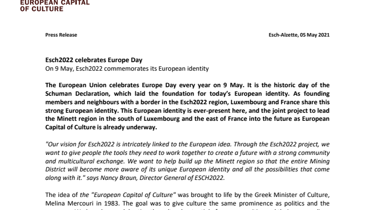 Press release_Esch2022_Europe Day