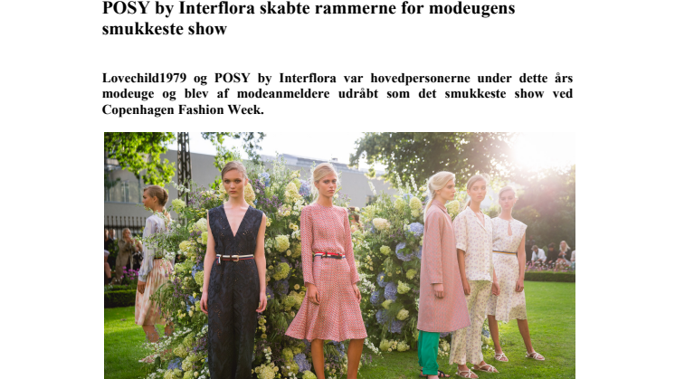 POSY by Interflora skabte rammerne for modeugens smukkeste show