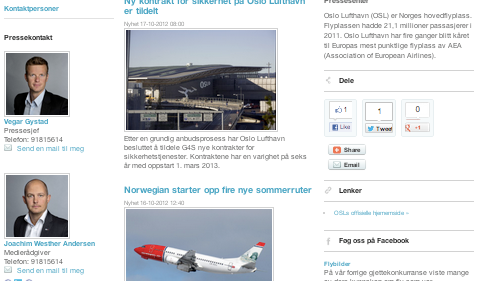 Oslo Lufthavn AS inngår samarbeid med Mynewsdesk