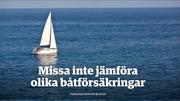 Missa inte jämföra olika båtförsäkringar