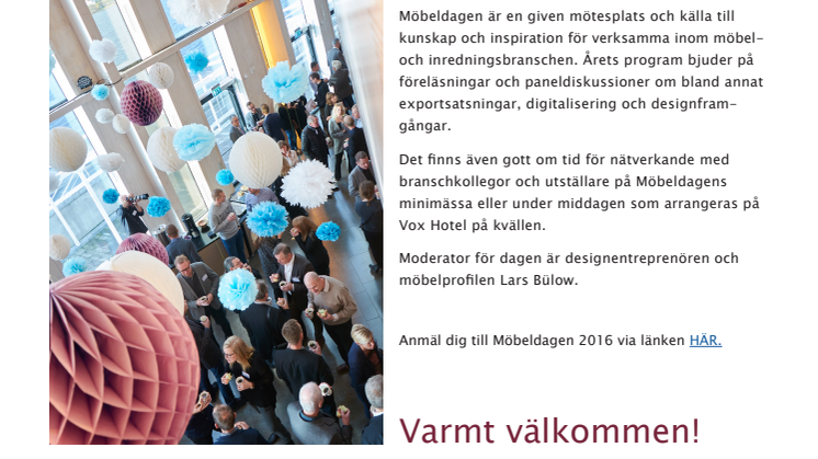 Inbjudan - Möbeldagen 2016