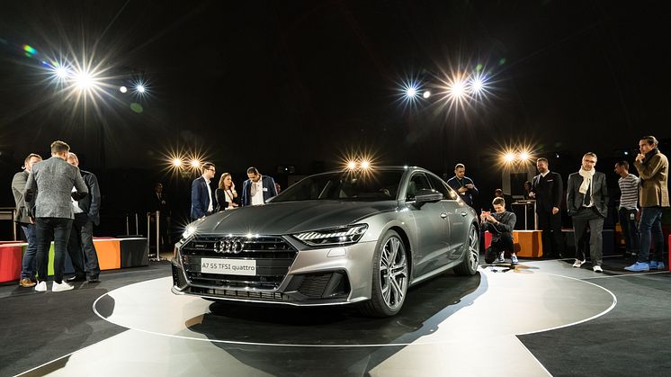Den nye Audi A7 Sportback ved verdenpremieren i Ingolstadt 19. oktober 2017