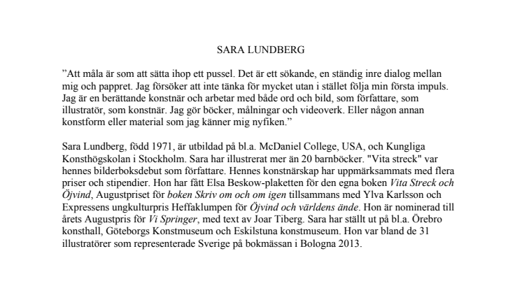 Sara Lundberg Biografi
