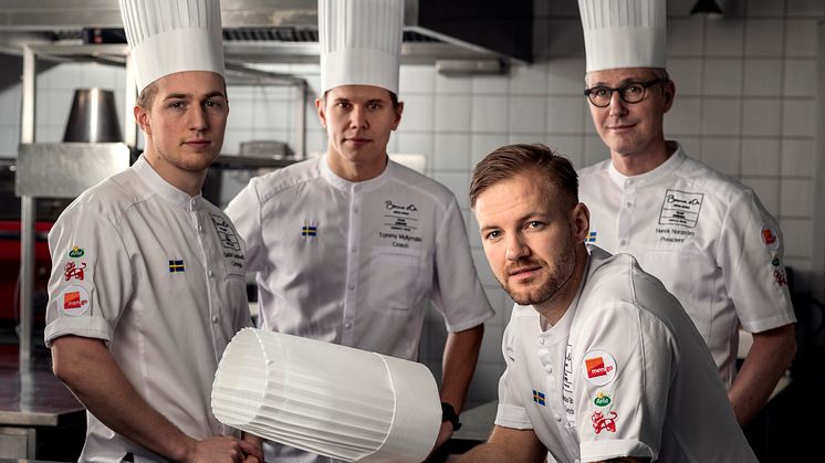 Gruppbild svenska teamet: Gustav Leonhardt, Tommy Myllymäki, Sebastian Gibrand, Henrik Norström