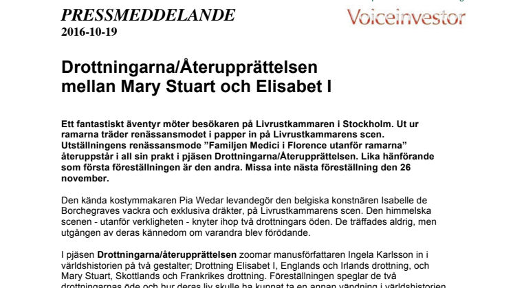 Drottningarna/Återupprättelsen mellan Mary Stuart och Elisabet I