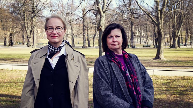 Ulrika Årehed Kågström, generalsekreterare Cancerfonden, och Susanne Dieroff Hay, ordförande Bröstcancerförbundet. Foto: Jonas Asp