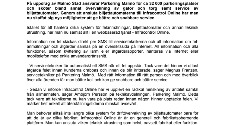 Parkering Malmö ger snabbare och bättre service 