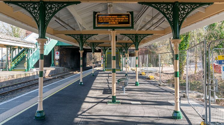 A lift is being built at Eridge station, to the right of the stairs in this picture, making Southern services fully accessible