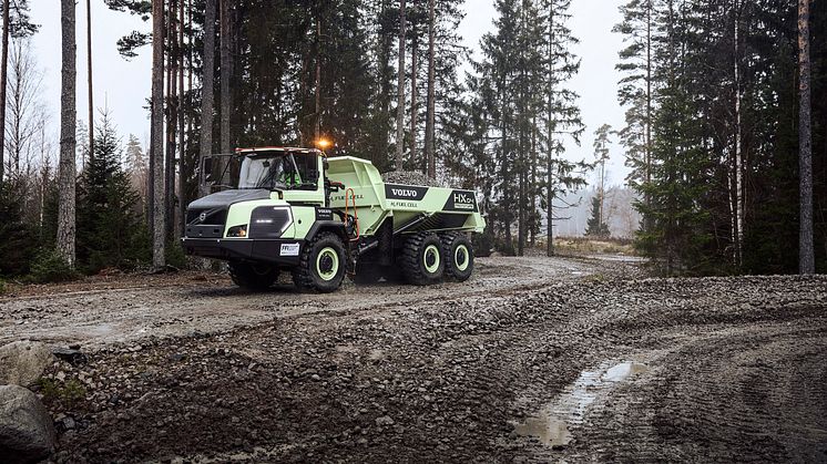 Volvo CE påbörjar testning av världens första vätgasdrivna dumperprototyp