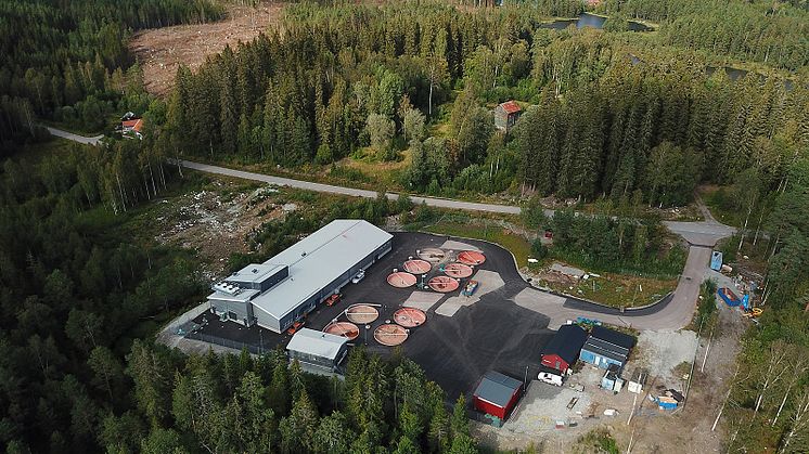 Gammelkroppa fiskodling som nu planerar för en expansion i form av en landbaserad odling för Gullspångslax. Foto: Marco Blixt, Fortum.