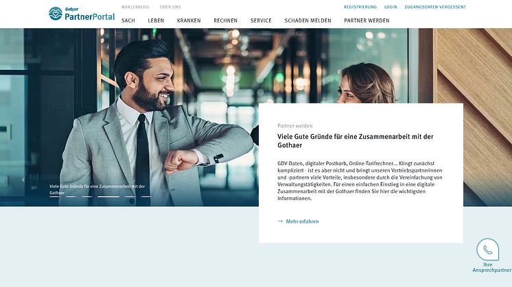 Das neue PartnerPortal der Gothaer ist seit 1. Dezember 2021 online