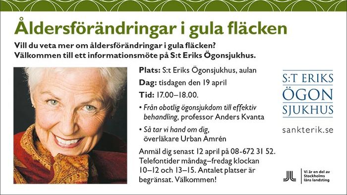 Informationsträff om åldersförändringar i gula fläcken (Fullbokad)