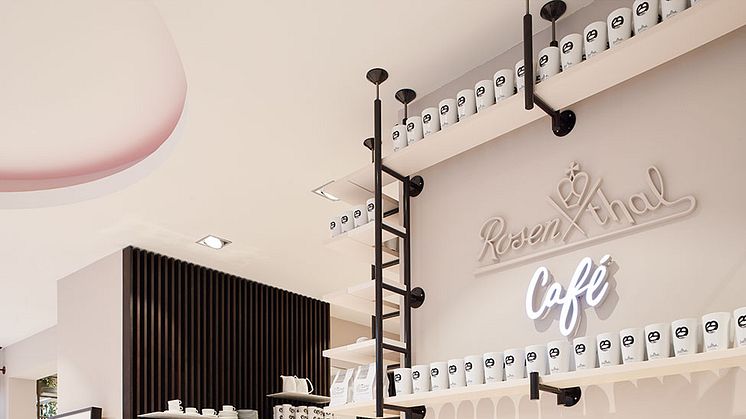 Stylish und gleichzeitig einladend: Der Rosenthal Coffee Corner im Erdgeschoss des Stores