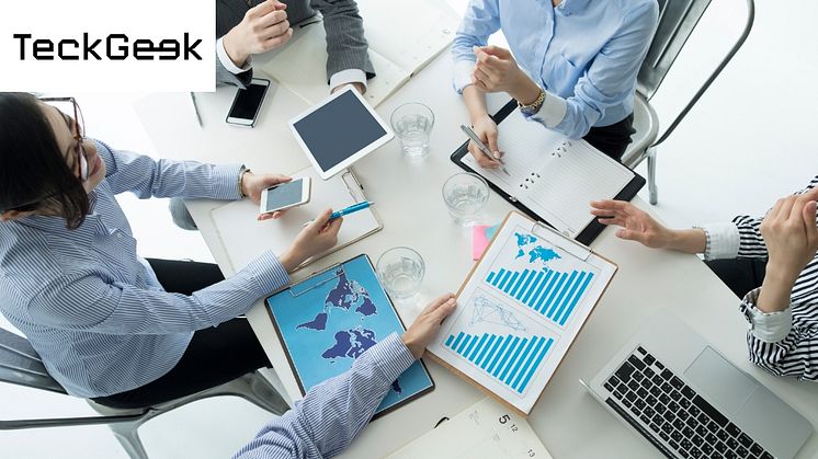 Marketing strategy meeting at Teck Geek