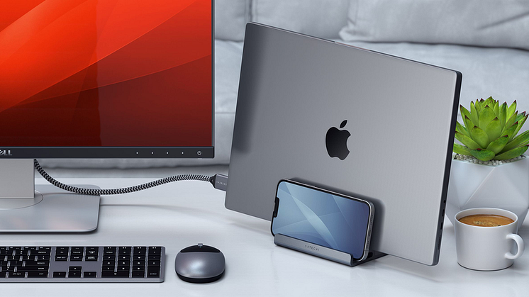 Satechi Dual Stand keeps your desktop organised.