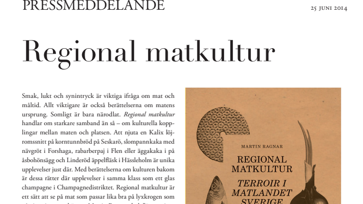 Regional matkultur – Terroir i matlandet Sverige