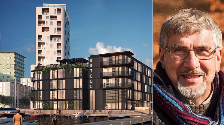 Bild: Innerhamnens hotell och Eskil Arnoldsson, projektledare i Solixx. 