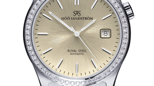 Royal Steel Classic 36mm Diamant Bezel - Champagne dial