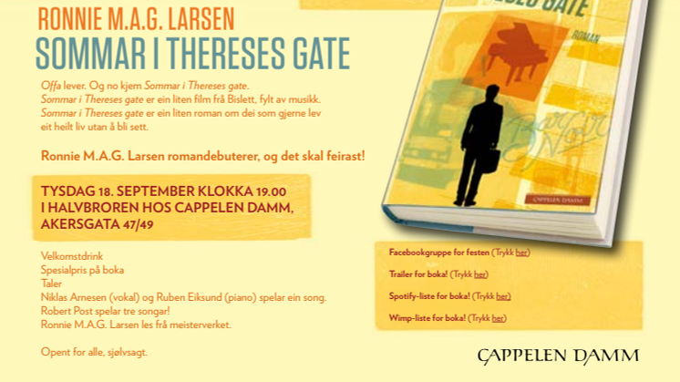 Velkommen til boklansering: Sommar i Thereses gate