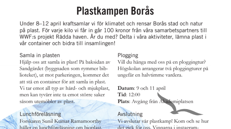 Högskolan startar kamp mot nedskräpning av plast