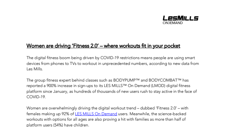 Women are driving ‘Fitness 2.0’ – where workouts fit in your pocket