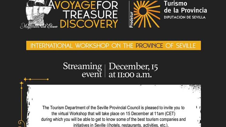 ​The Tourism Department of the Seville Provincial Council is pleased to invite you to a virtual Workshop