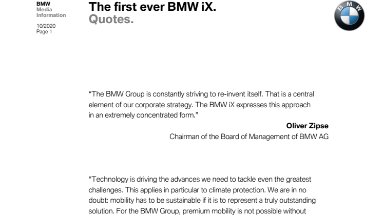The first ever BMW iX. Quotes.
