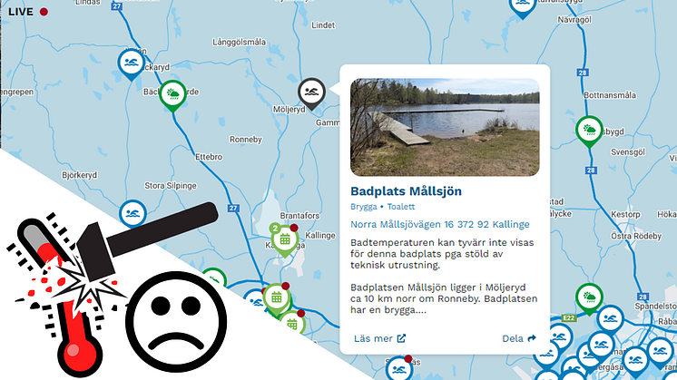 Mer skadegörelse mot mätutrustning för vattentemperatur