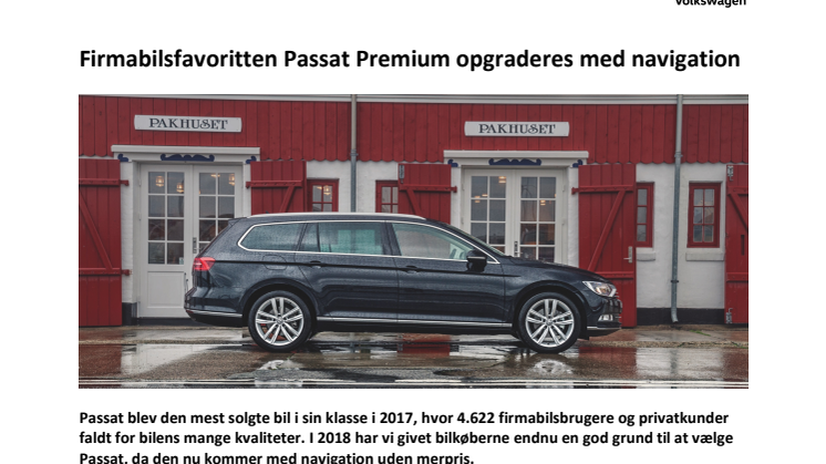 Firmabilsfavoritten Passat Premium opgraderes med navigation