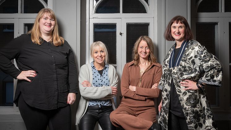 Fr vä Ulrica Magnusson, Hanna Müller, Johanna Blylod och Fredrika Johansson, North Creative Nodes. Foto: Magnus Stenberg, Lulefotograferna 