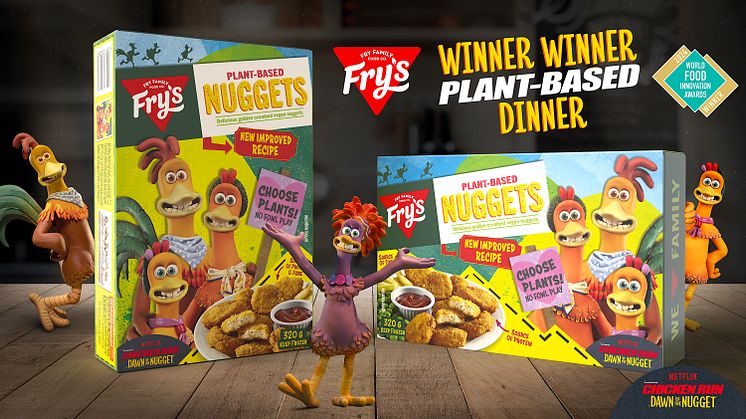 Plant-based brand Fry’s collaboration with Aardman and Netflix wins global innovation marketing award  