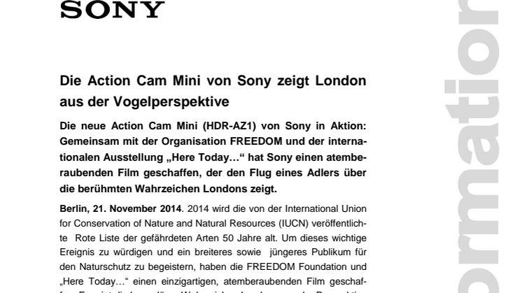 Die Action Cam Mini von Sony zeigt London aus der Vogelperspektive