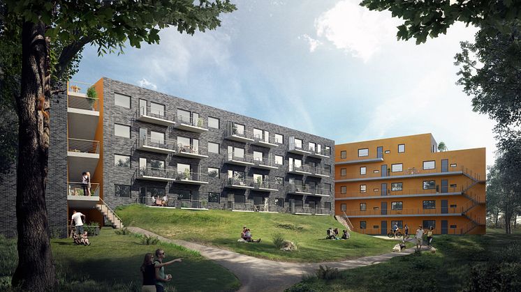 Visualisering av Norra Säteriet. Illustration: Liljewall arkitekter