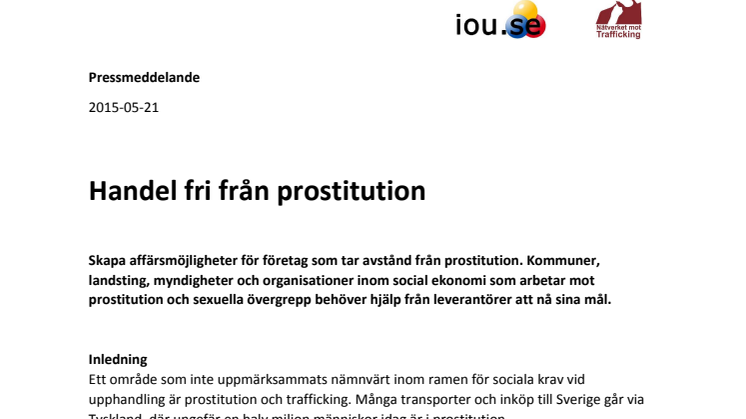 Handel fri från prostitution