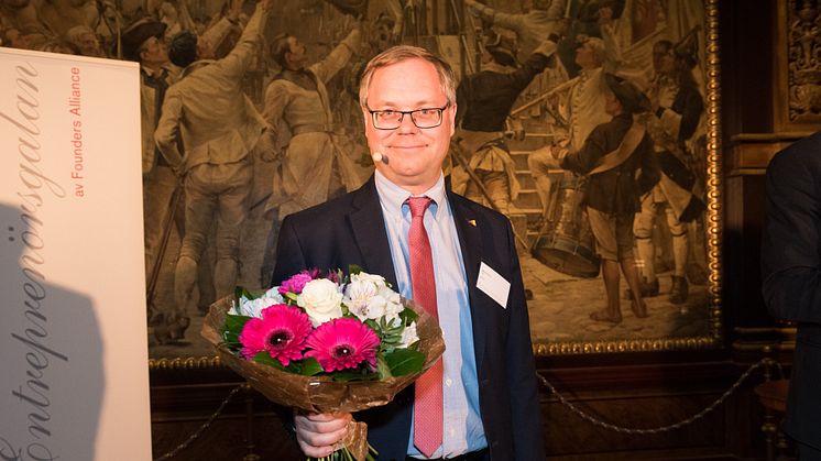 Axis grundare Martin Gren tilldelades utmärkelsen Årets Förebildsentreprenör igår på Entreprenörsgalan Syd
