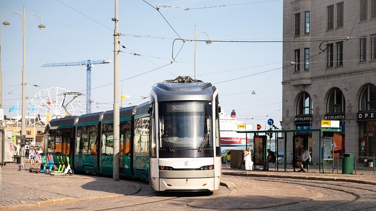 Spårvagn i Helsingfors med Schaefflers glidlager. Foto: Škoda Group.