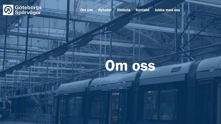 Om oss - Göteborgs Spårvägars nya hemsida