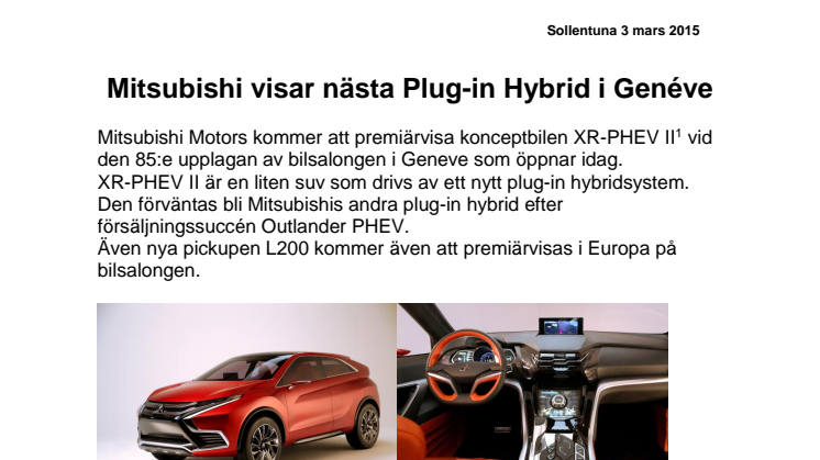 Mitsubishi visar nästa Plug-in Hybrid i Genéve