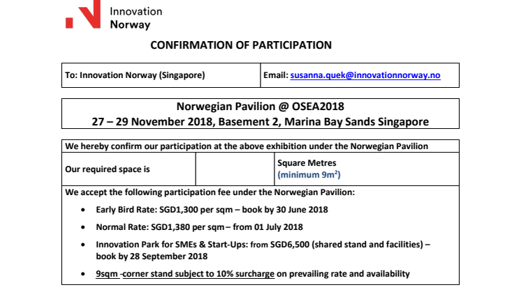 OSEA2018: Message from Innovation Norway