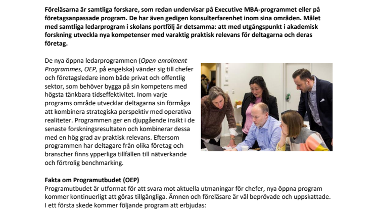 GU School of Executive Education: lanserar öppna ledarprogram tillsammans med Handelshögskolan vid Göteborgs universitet