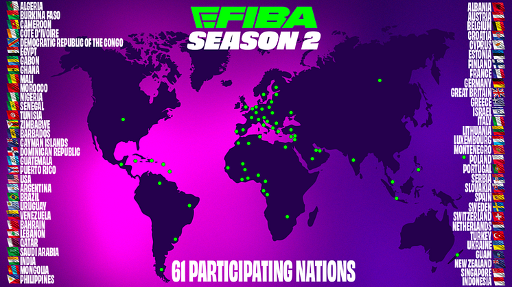 eFIBA Season 2 announced with record 61 participating nations and first-ever in-person World Finals at DreamHack Winter
